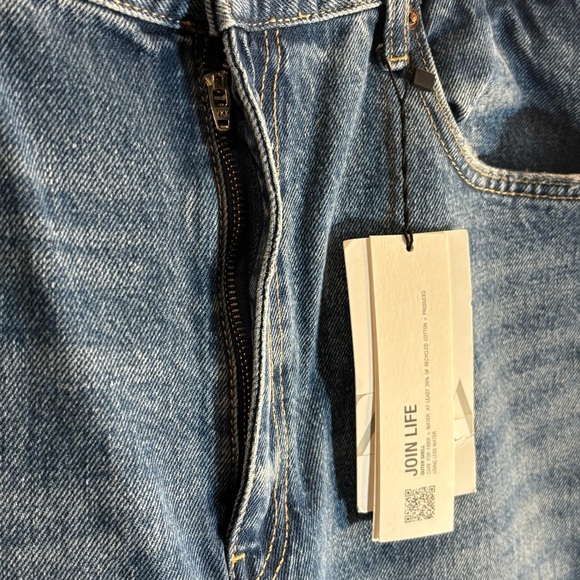 ZARA Sz 14 Jeans High Rise Bootcut Mid-Wash 100% Cotton Slight Distressing NEW - Picture 4 of 13